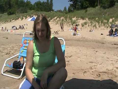 Jonelle and Nellie at beach June 2009