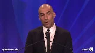 Charlize Theron and Leonardo DiCaprio introduce Steve Warren's speech at the #glaadawards video