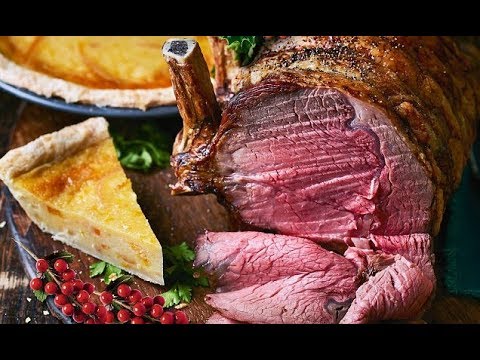 Roast beef with orange suet pudding