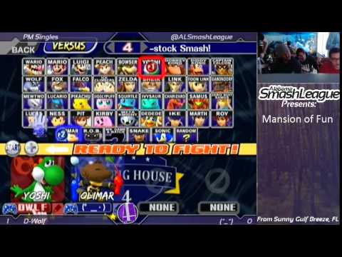Smash(ed) at the McMansion 5 - Dinowulf (Yoshi) vs. (*_*) (Luigi, Olimar) - Project M