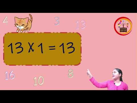13 x 1= 13 Multiplication, Table of Thirteen, Math 13 Table, Learn Multiplication - Table of 13
