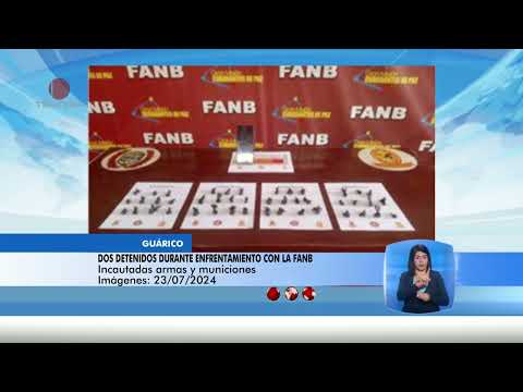 Dos detenidos tras enfrentamiento con la FANB en Guárico – El noticiero, emisión meridiana 23/07/24