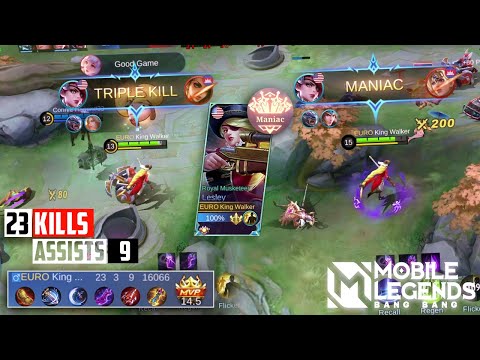 Lesley MANIAC with 23 kills!! Lesley Full Damage Build - Mobile Legends