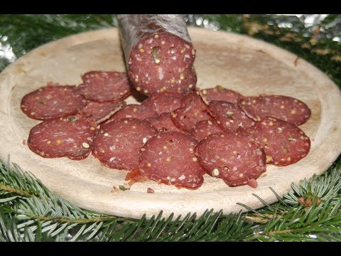 Wildsalami Reh Wildschwein. Schritt für Schritt mit Rezept.