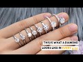 Diamond Size Engagement Ring Comparison On Hand 0 3 0 4 0 5 0 6 0 7 0 8 0 9 1 0 Carat
