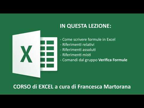 EXCEL tutorial 6: Formule e Riferimenti relativi / assoluti / misti