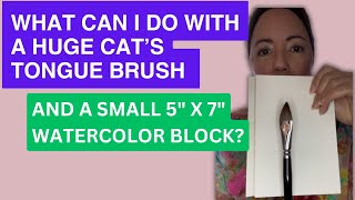 What can i do with A Huge Cat’s tongue brush and a small 5" x 7" watercolor block?