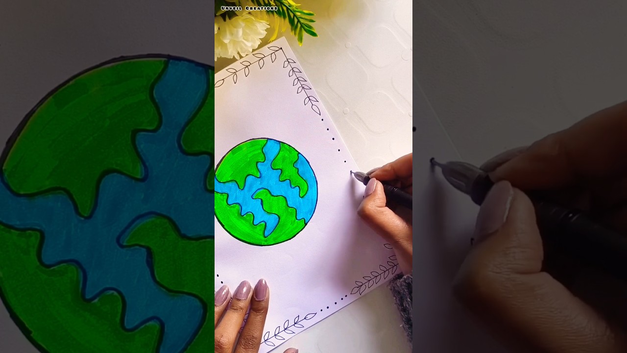 Geography Front Page Design Idea 🌍 #border #project #shorts #ytshots