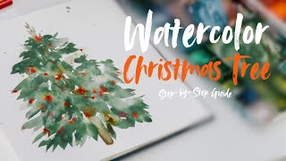 Easy Watercolor Christmas Tree Tutorial (Beginner Friendly!)