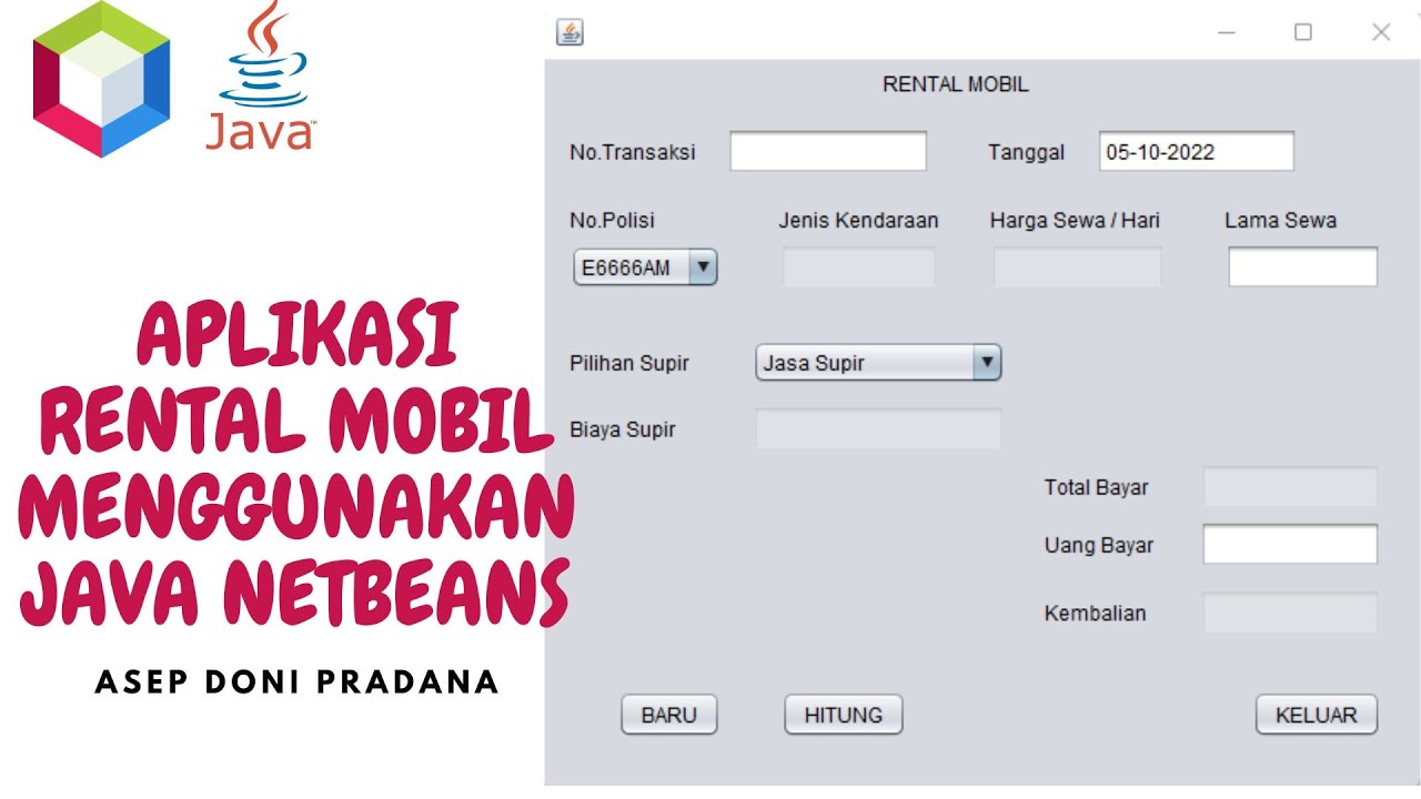 PBO Material - Car Rental Application Using Java Netbeans