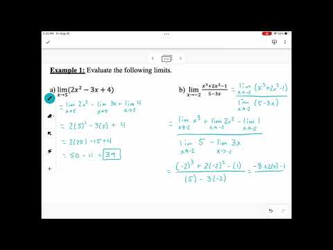 Section 2.3 - Calculating Limits Using The Limit Laws