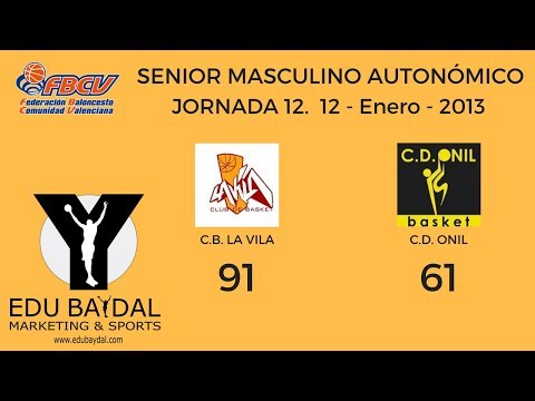 JORNADA 12. CLUB BASKET LA VILA - CLUB DEPORTIVO ONIL