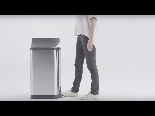 Video teaser for simplehuman steel butterfly step trash can