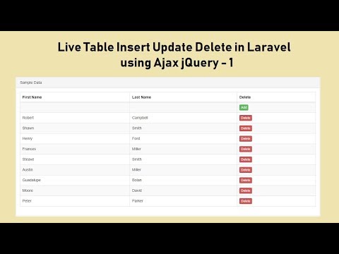 Inserimento, aggiornamento e eliminazione di tabelle live in Laravel utilizzando Ajax jQuery - 1