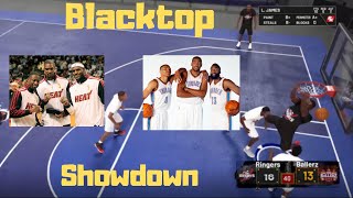 Blacktop Showdown (OKC Big 3 VS MIami Heat Big 3) CRAZY MATCHUP
