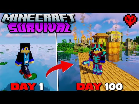 Gamer Jatin - I Survived 100 Days in water Only World in Minecraft Survival (Hindi) #part1