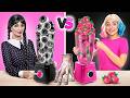 Wednesday vs Enid | Black vs Pink Food Challenge by Multi DO