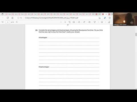 Business Past Paper 2 0450 Oct/Nov 2020: Q1 & Q2