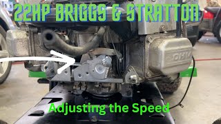 HOW THE GOVERNOR works on a Briggs Stratton engine. How to adjust the idle and High-Speed John Deere