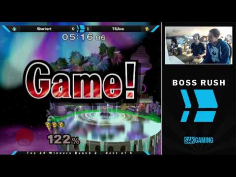 Boss Rush SmashG0D Top 24 WR2 - Sherbert (Peach) vs TS|Axe (Young Link/Pikachu)