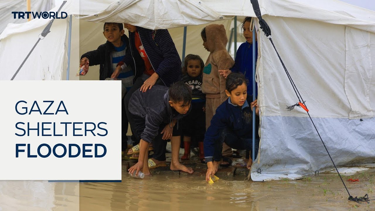 Storm Byron batters Gaza displacement camps