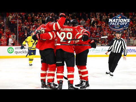 MacKinnon from Crosby and CANADA gets the 4 Nations Face-Off started! 🇨🇦🍁🇨🇦
