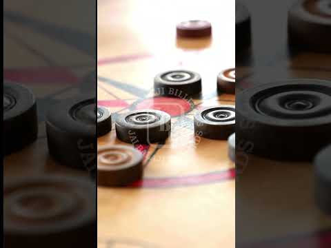 JBB Carrom Board with Stand with Built-in wheels, Coins, Striker and Magic Powder