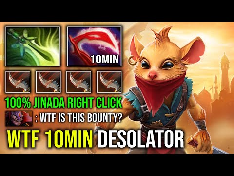 WTF 10MIN DESOLATOR 100% Jinada Right Click Butterfly 11 Armor Reduct Bounty Hunter Dota 2