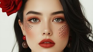 Radiant Beauty: Red Lips AI Portrait