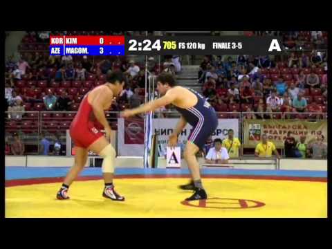 WWJC2013 / Ali Magomedabirov - Ji Youn Kim (KOR) - FS 120 kg - bronze medal match