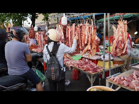 Evening Street Market Scene @Toul Sangke - Daily Lifestyle of Worker Garment Factory After Work
