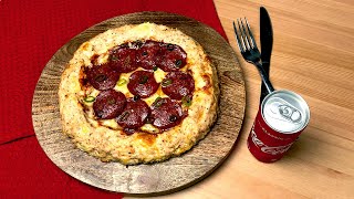Cheese stuffed chicken crust pizza with pepperoni & mozzarella cheese (low carb)| Recipe Castle
