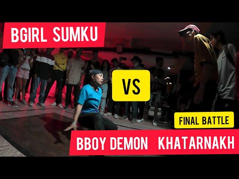 bboy demon khatarnakh vs bgirl sumku | final battle | 1on 1 breaking | freakin for breakin jam |