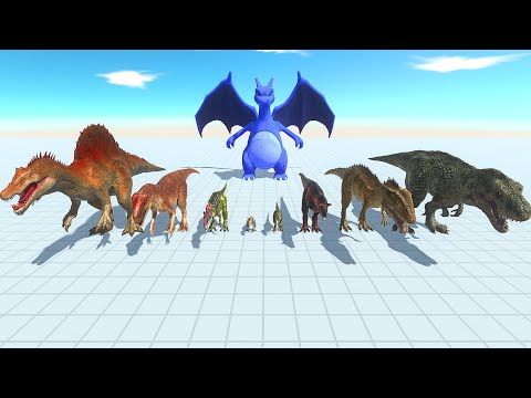 DRAGONITE VS CARNIVORE DINOSAURS - Animal Revolt Battle Simulator