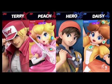 Super Smash Bros Ultimate Amiibo Fights   Terry Request #293 Terry & Peach vs Hero & Daisy