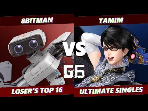 Glitch 6 SSBU -  AMG | 8BitMan (R.O.B.) VS  EMG | Tamim (Bayonetta) Smash Ultimate Loser's Top 16