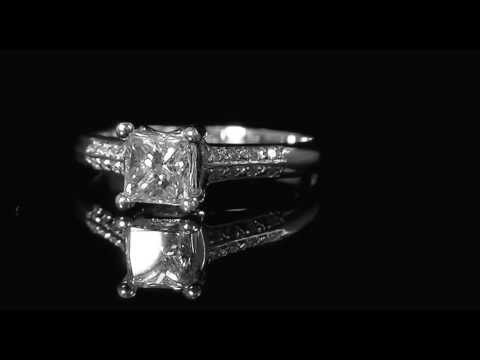 1.20 CT.T.W. VS2 PRINCESS CUT ENGAGEMENT RING, SET IN 14K WHITE GOLD