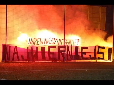 Oprawa na pierwszym treningu MZKS Narew 1962 Ostrołęka