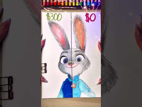 DRAWING JUDY HOOPS WITH $0 😱😳 #drawing #zootopia #judyhopps #art