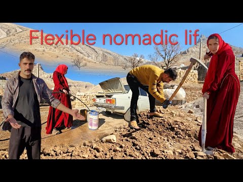 The real life of Fatima, pregnant, is building a house in the mountains