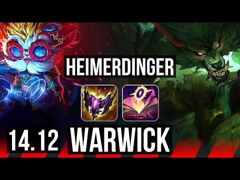 HEIMERDINGER vs WARWICK (TOP) | 9/1/3, 7 solo kills, Legendary | EUW Diamond | 14.12