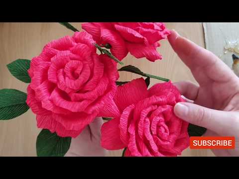 Paper rose crepe paper flower handmade/ DIY NelliCraft