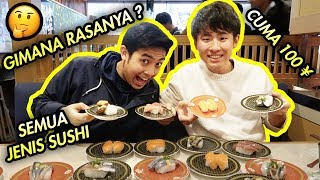 MANTAP! SUSHI PALING MURAH DI JEPANG! ¥100 SUSHI - HAMAZUSHI はま寿司で食べる