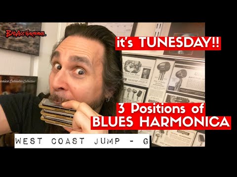 How To Not Suck with a West Coast Jump! - Blues Harmonica - Key of G Jam Track -  Tunesday 37