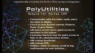 PolyUtilities for PerfexCRM