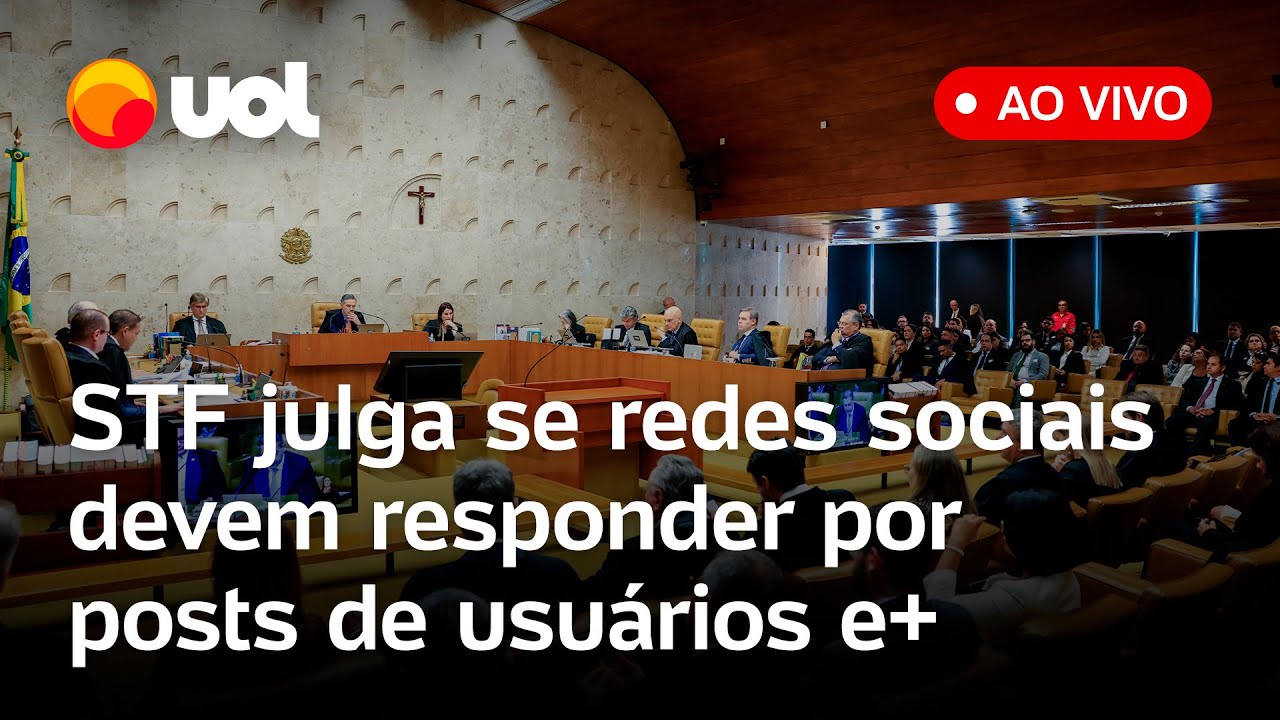 STF julga se redes sociais devem ser responsabilizadas por posts de usuários e mais pautas ao vivo