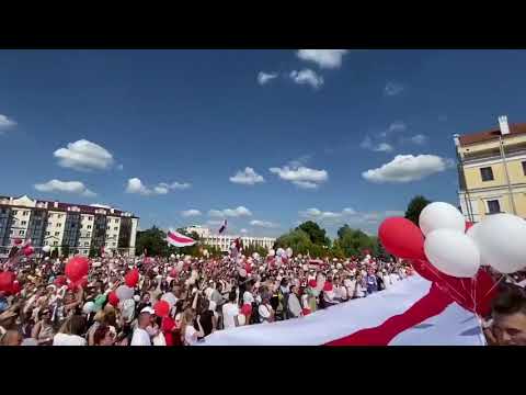 bneVideo Belarus protests Aug 16 Pinsk in Brest region