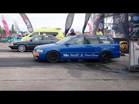 1100HP Audi S4 B5 Avant 2.7T vs 700+HP Audi 200 20v 2.2T 1/4 mile drag race