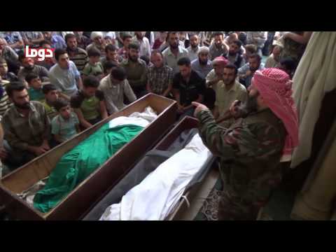 كلمة الشيخ أبو عبد الرحمن كعكة في تشييع علاء النعال وبلال الصمادي في مدينة دوما في ريف دمشق