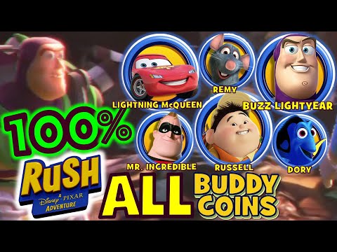 RUSH: A DISNEYPIXAR ADVENTURE 100% ALL BUDDY COINS (No Commentary) COMPLETE WALKTHROUGH